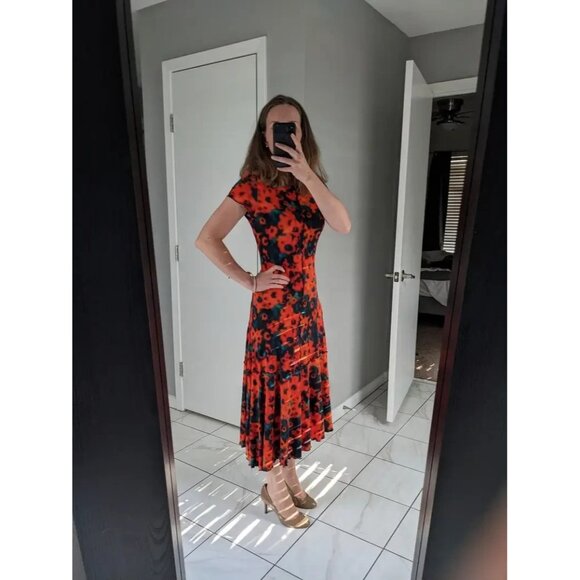 Proenza Schouler White Label Sunflower Floral-Print Midi Dress Size M - Picture 12 of 12